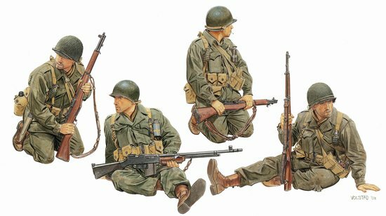модель Солдаты US ARMY TANK RIDERS 1944-45
